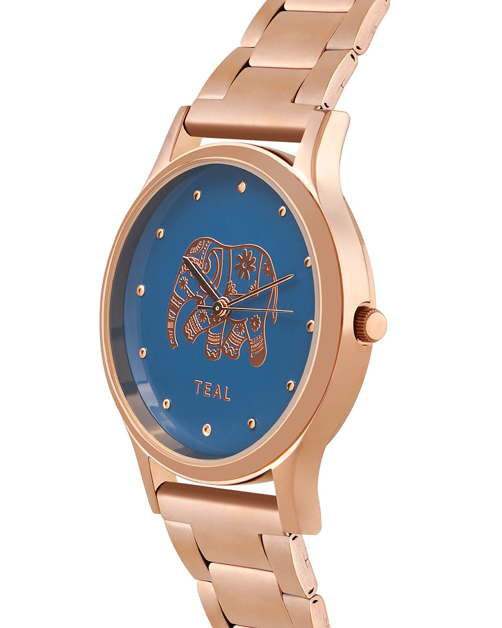 TEAL by Chumbak Carnival Elephant Watch,Metal link Strap