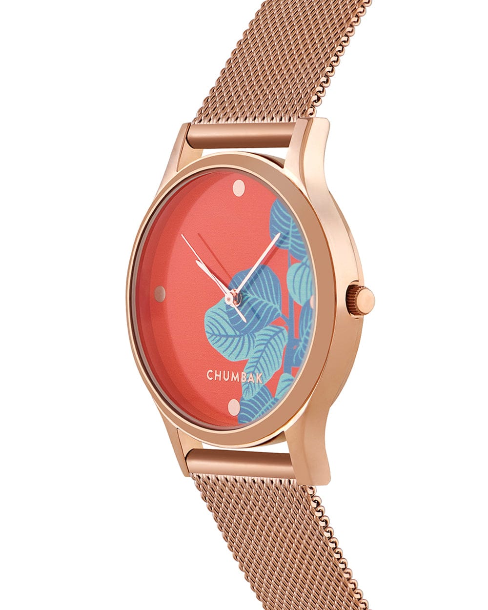 Chumbak TEAL by Chumbak Bohemian Leaves  Watch,Metal Mesh Strap