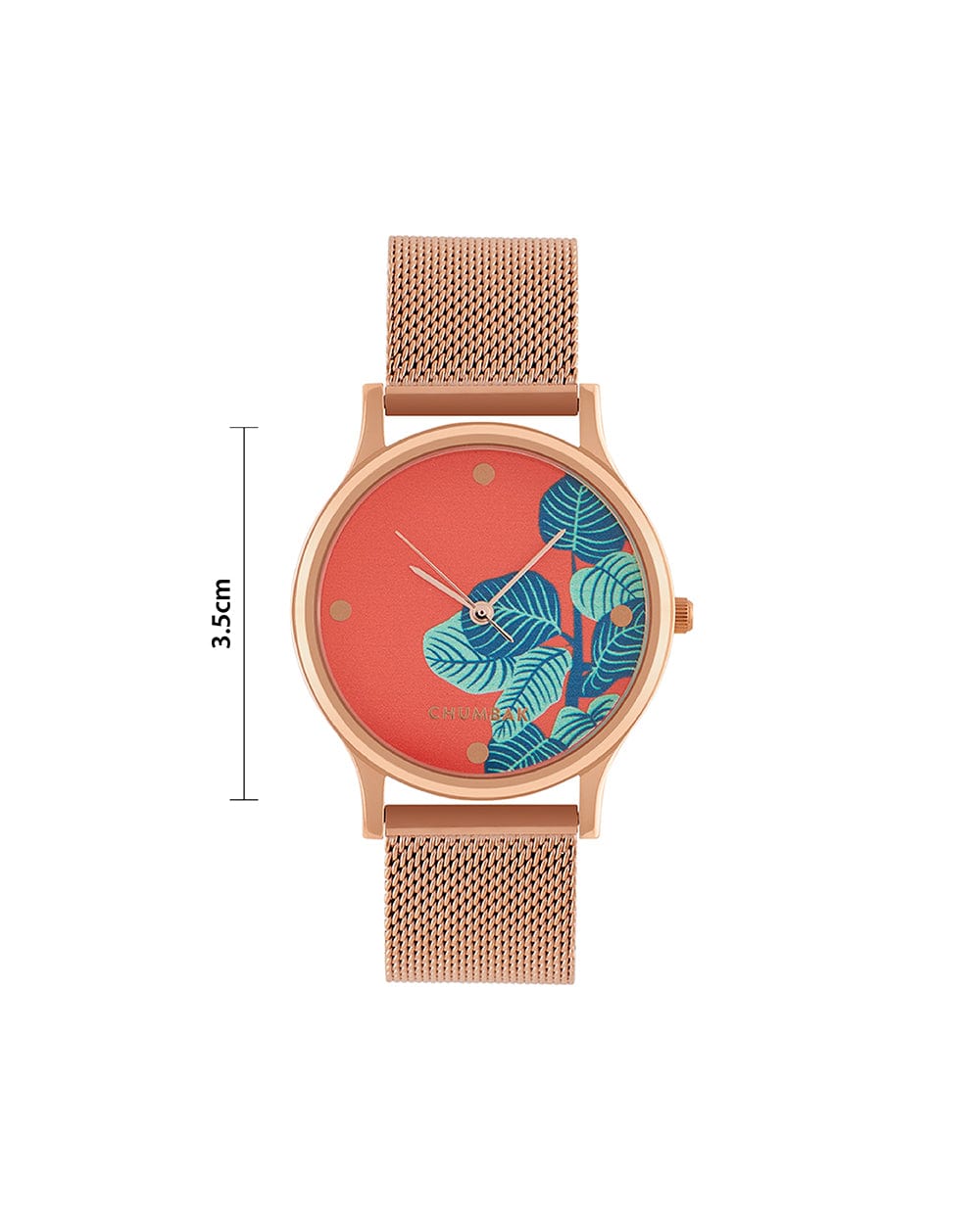 Chumbak TEAL by Chumbak Bohemian Leaves  Watch,Metal Mesh Strap