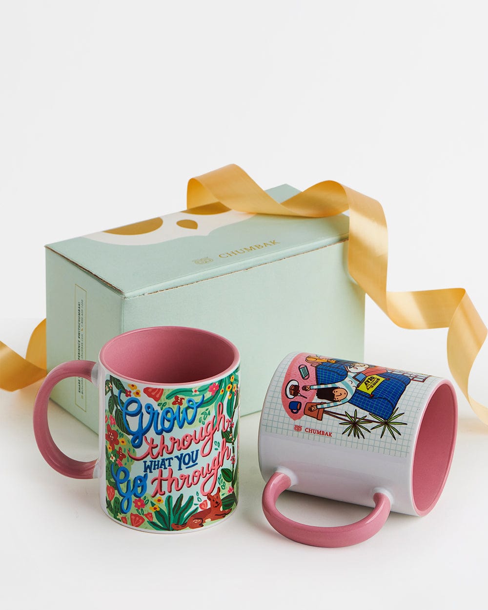 Chumbak Self Care Mugs Gift Set-Pink