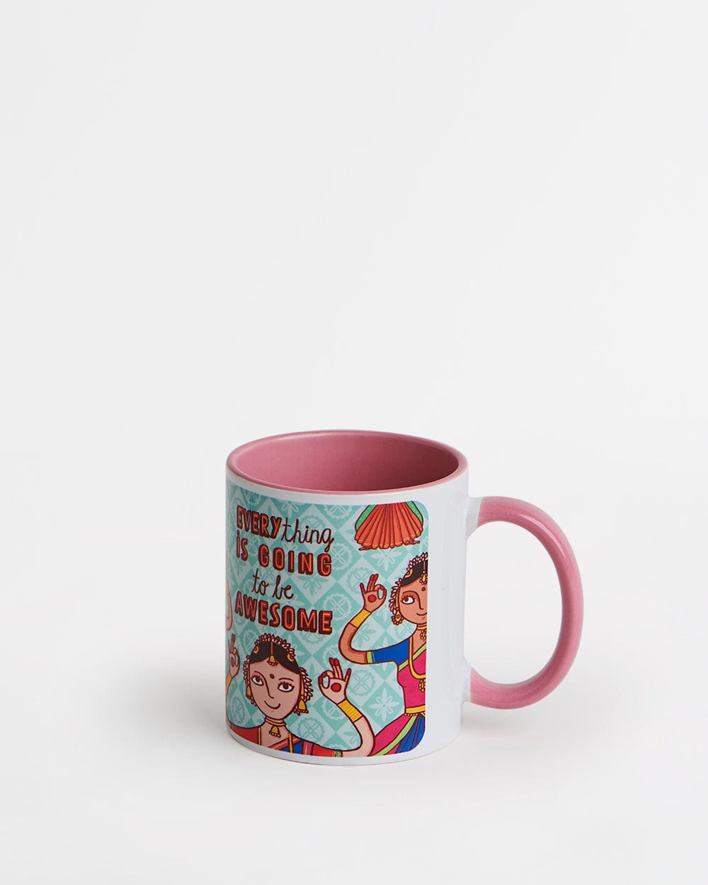 Chumbak Just Being Indian Mugs Gift Set- Pink