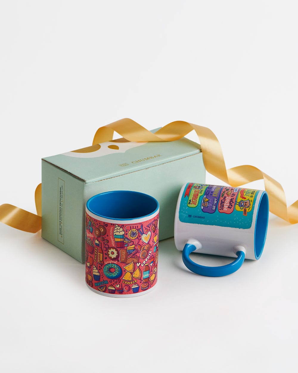 Chumbak Lunch Breaks Mugs Gift Set- Blue