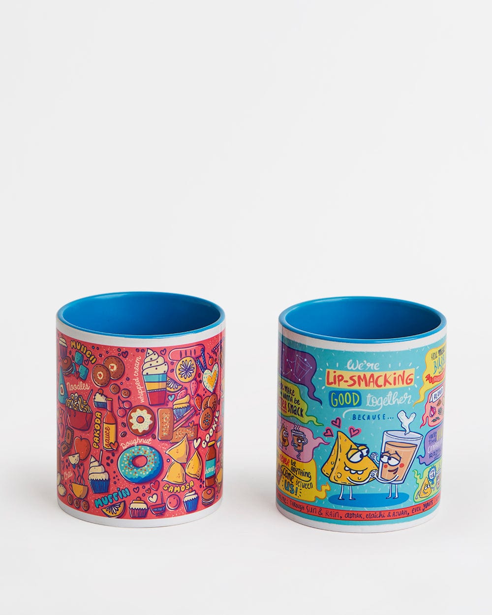 Chumbak Lunch Breaks Mugs Gift Set- Blue