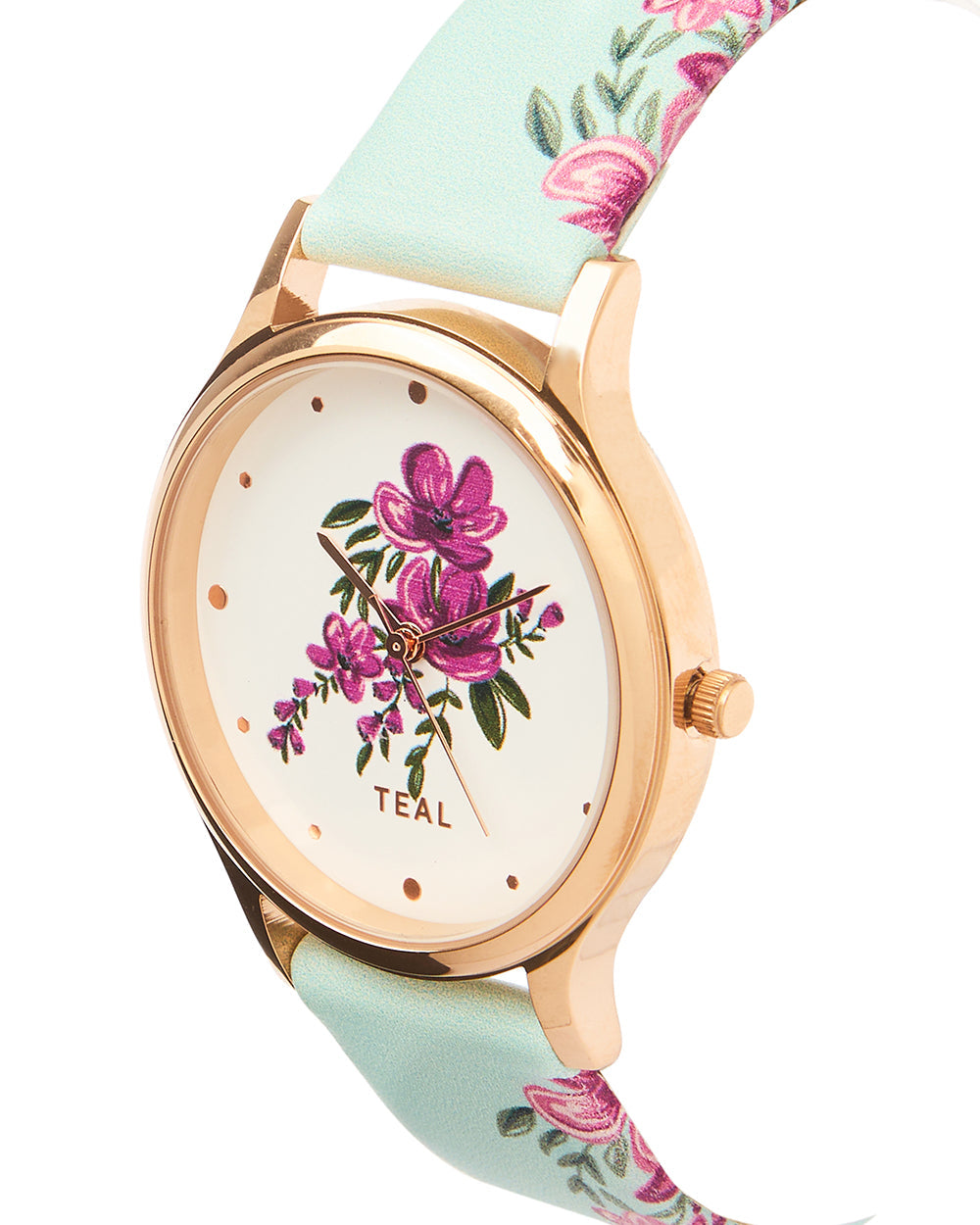 TEAL by Chumbak Jungle Flowers Watch-Mint