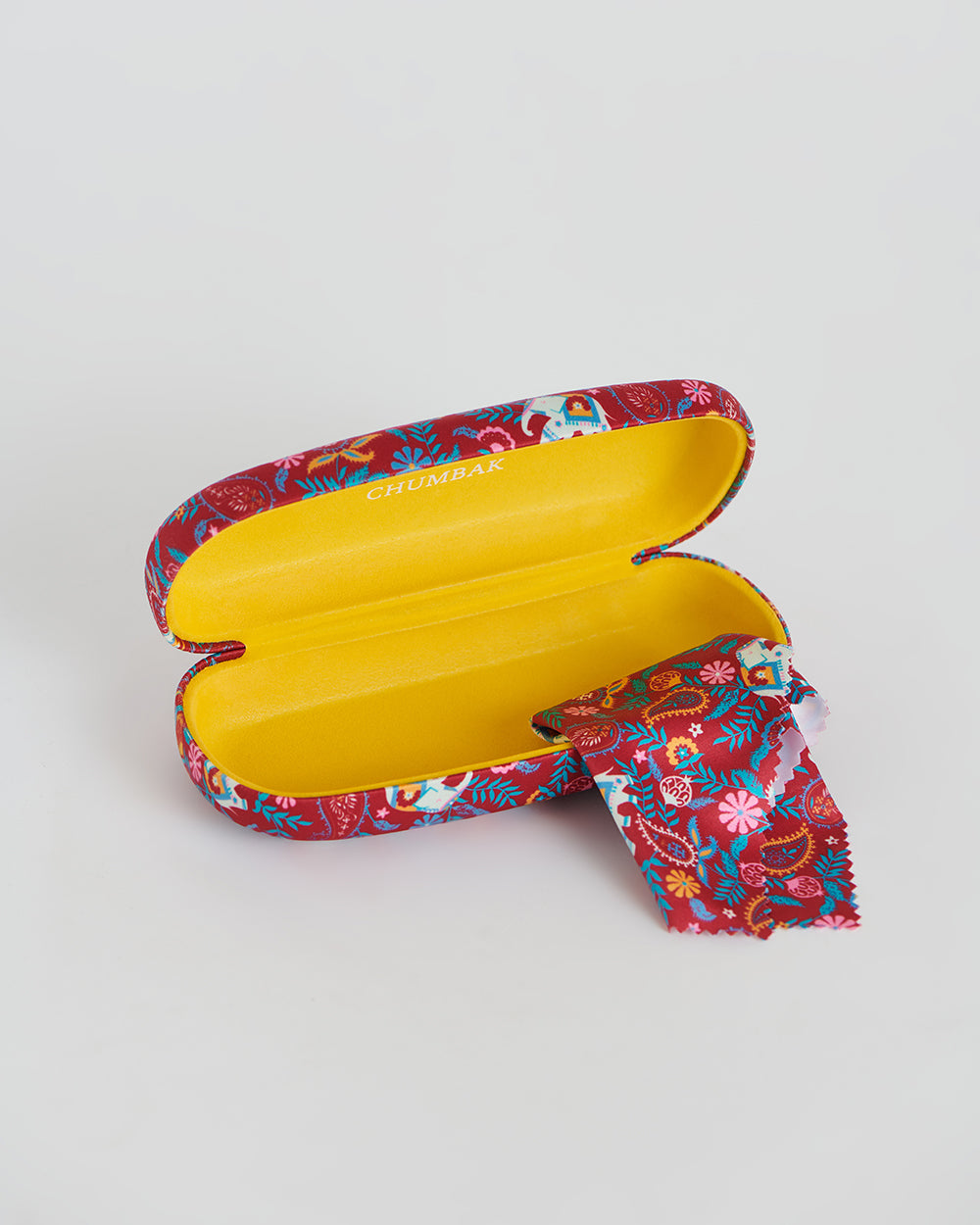 Chumbak Paisley Blossoms Red Eyewear Case