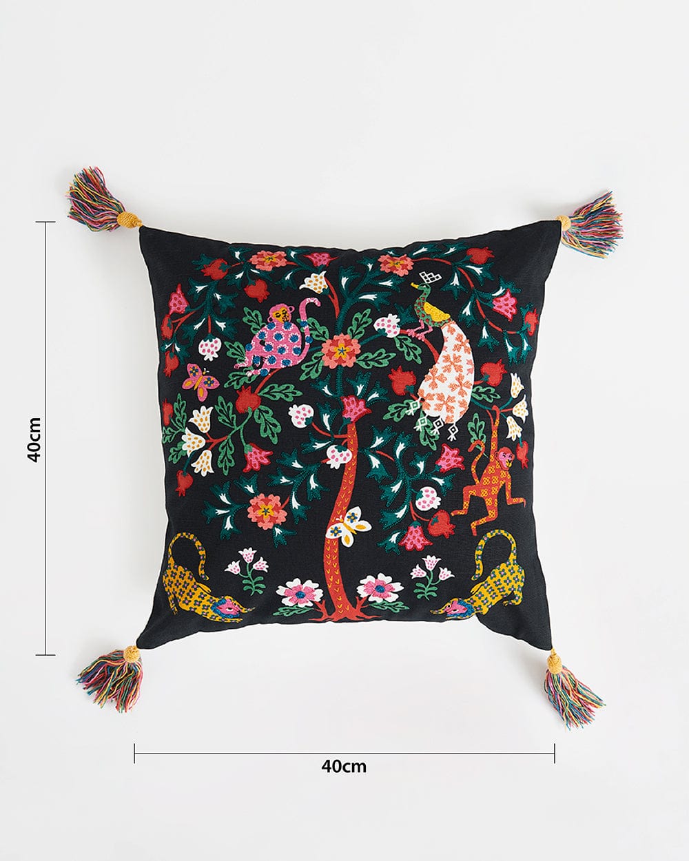 Chumbak Jungle 16" Kasuti Cushion Cover