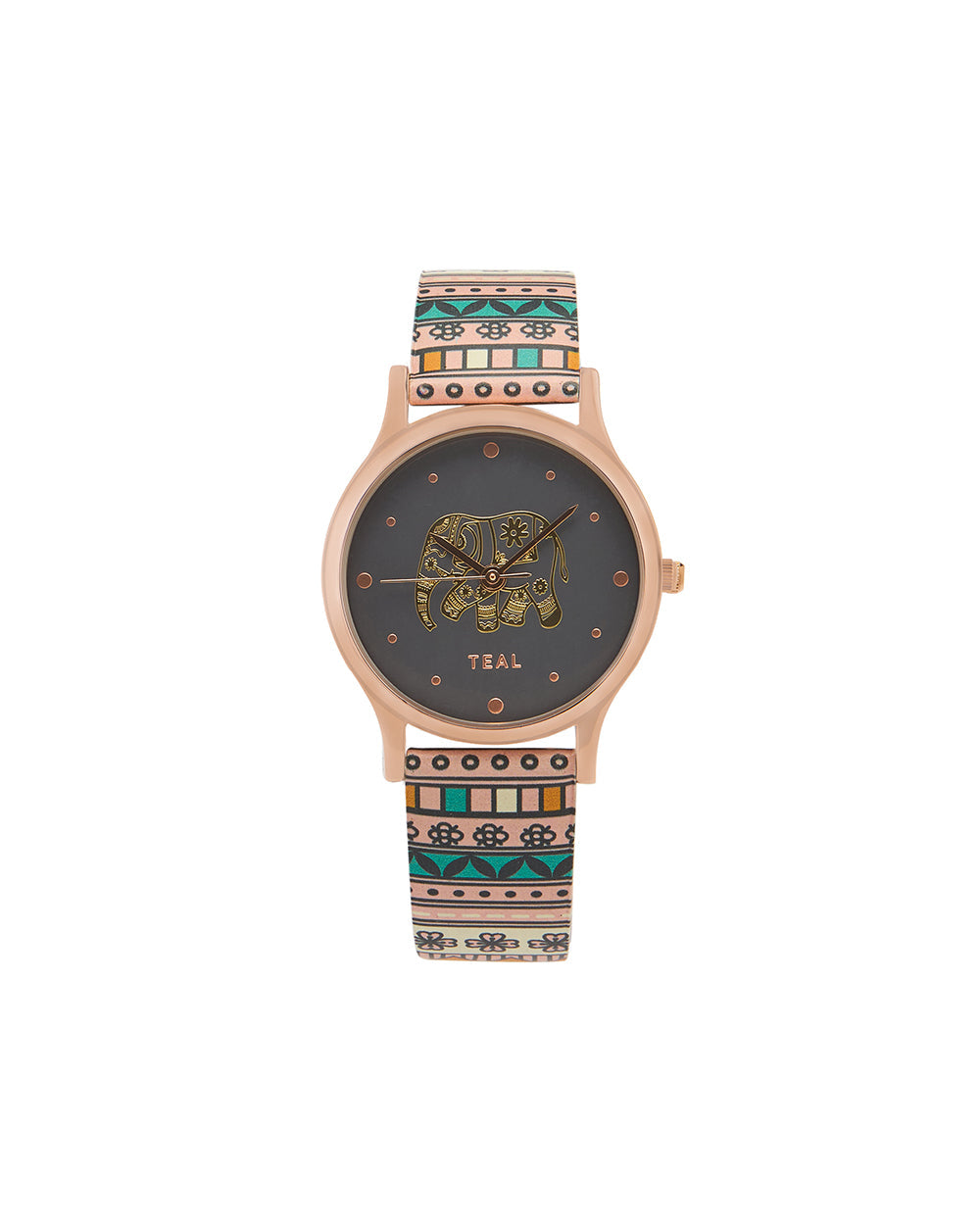 TEAL by Chumbak Carnival Elephant Watch-Black