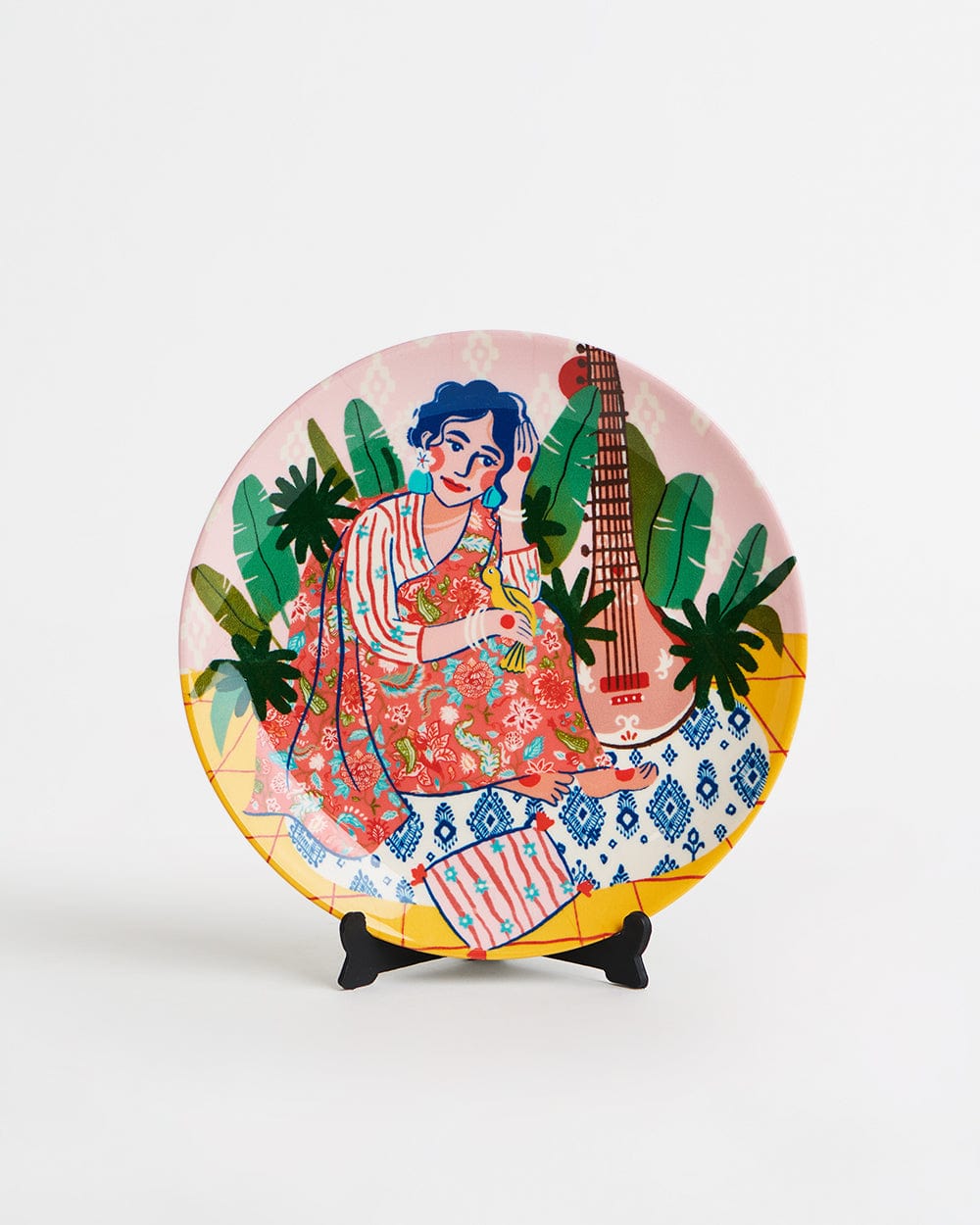 Chumbak Sitarist Palampore Wall Plate