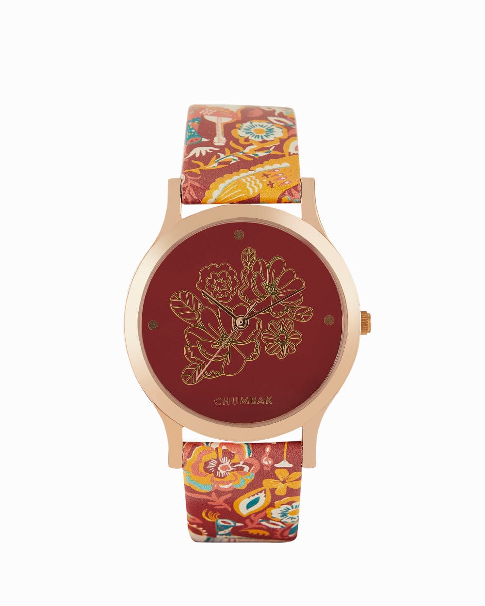 Chumbak TEAL by Chumbak Lush Blooms Watch- Red