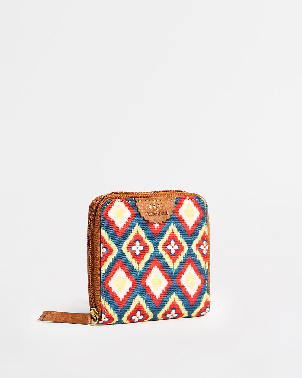 TealByChumbak Ikkat Glow Mini Wallet