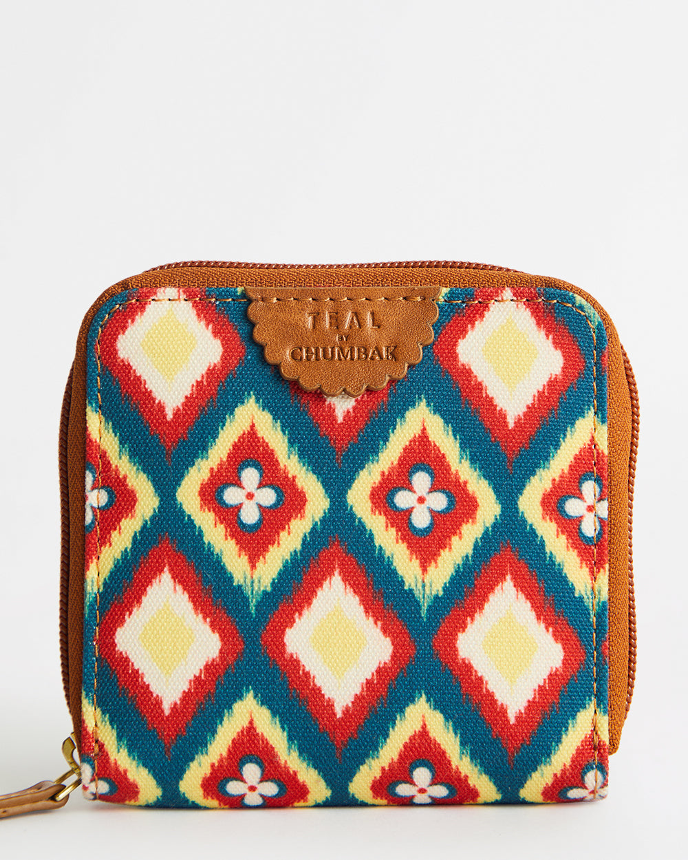 TealByChumbak Ikkat Glow Mini Wallet