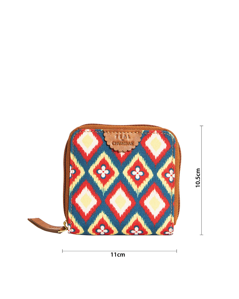 TealByChumbak Ikkat Glow Mini Wallet