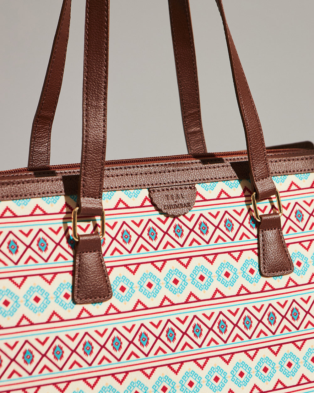 Teal by Chumbak Mercado Aztec Office Tote