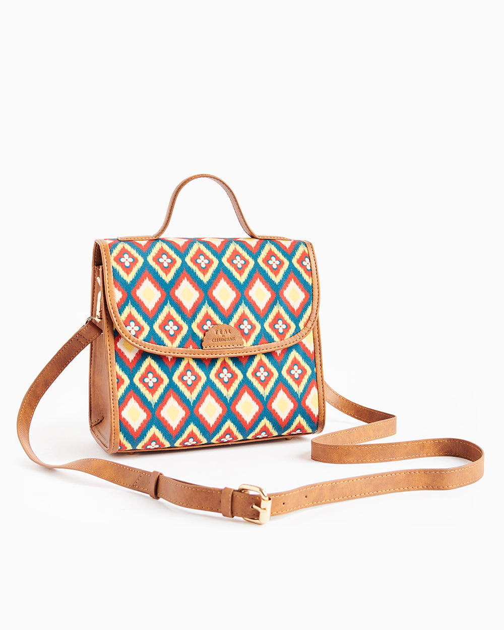 Teal by Chumbak Ikkat Glow Crossbody Bag