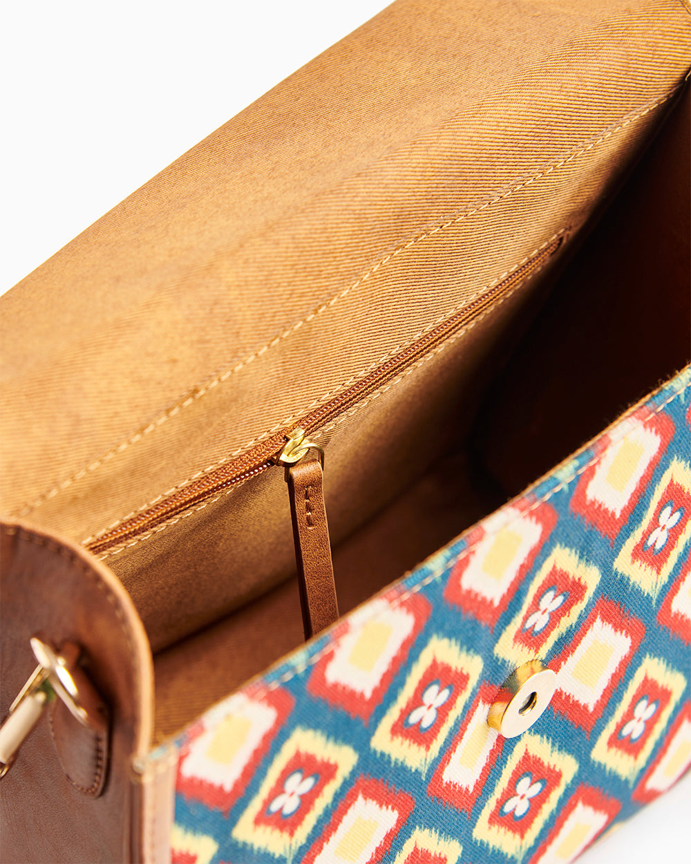 Teal by Chumbak Ikkat Glow Crossbody Bag