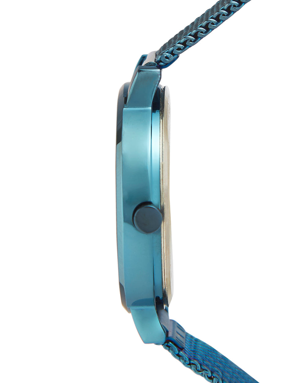 Teal by Chumbak Wildflower Watch| Metal Mesh Strap - Blue