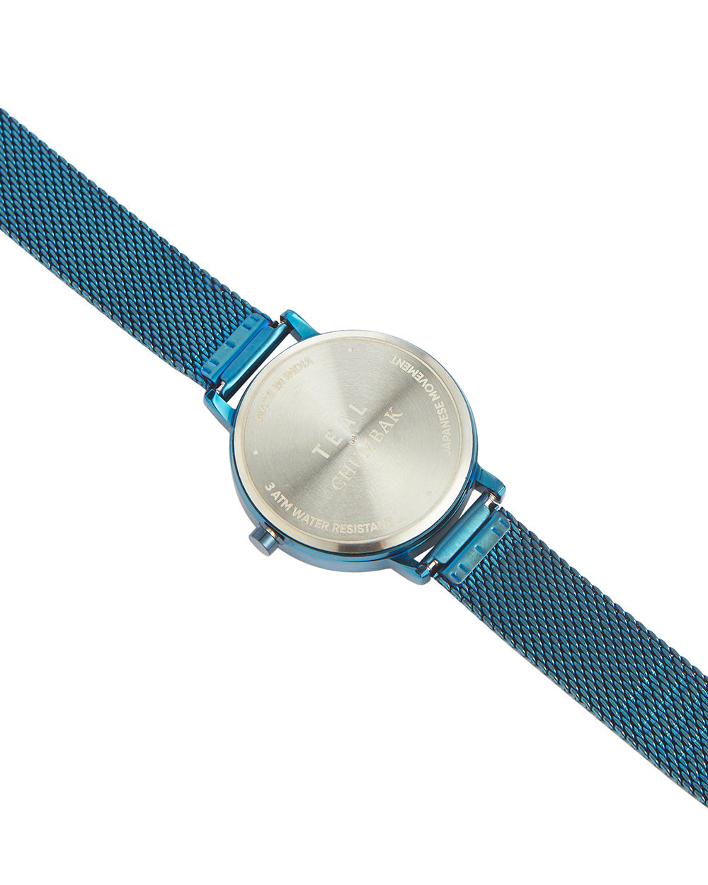 Teal by Chumbak Wildflower Watch| Metal Mesh Strap - Blue