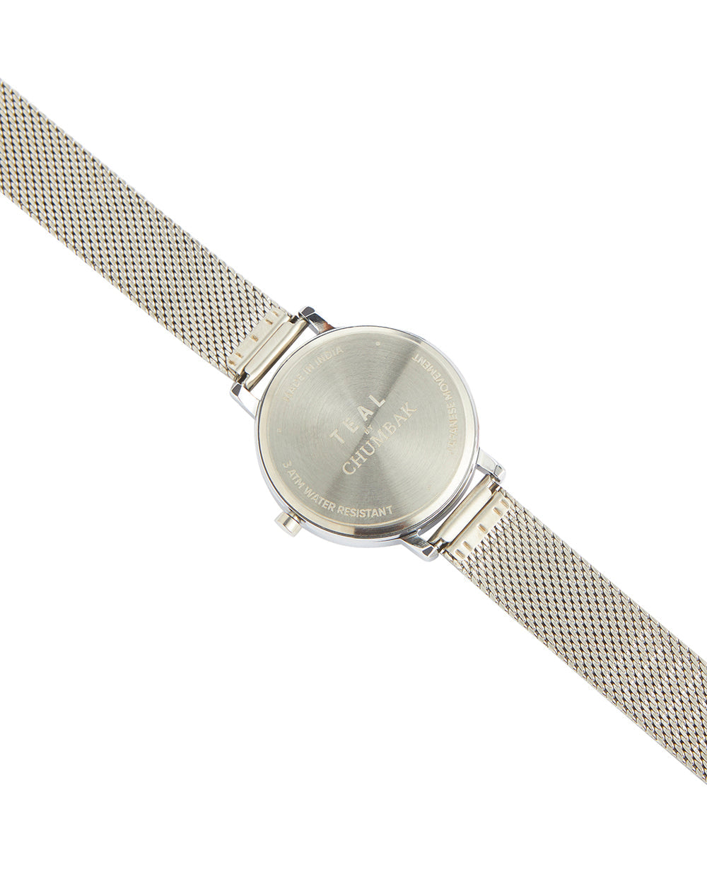 Teal by Chumbak Marigold Watch | Metal Mesh Strap - Silver