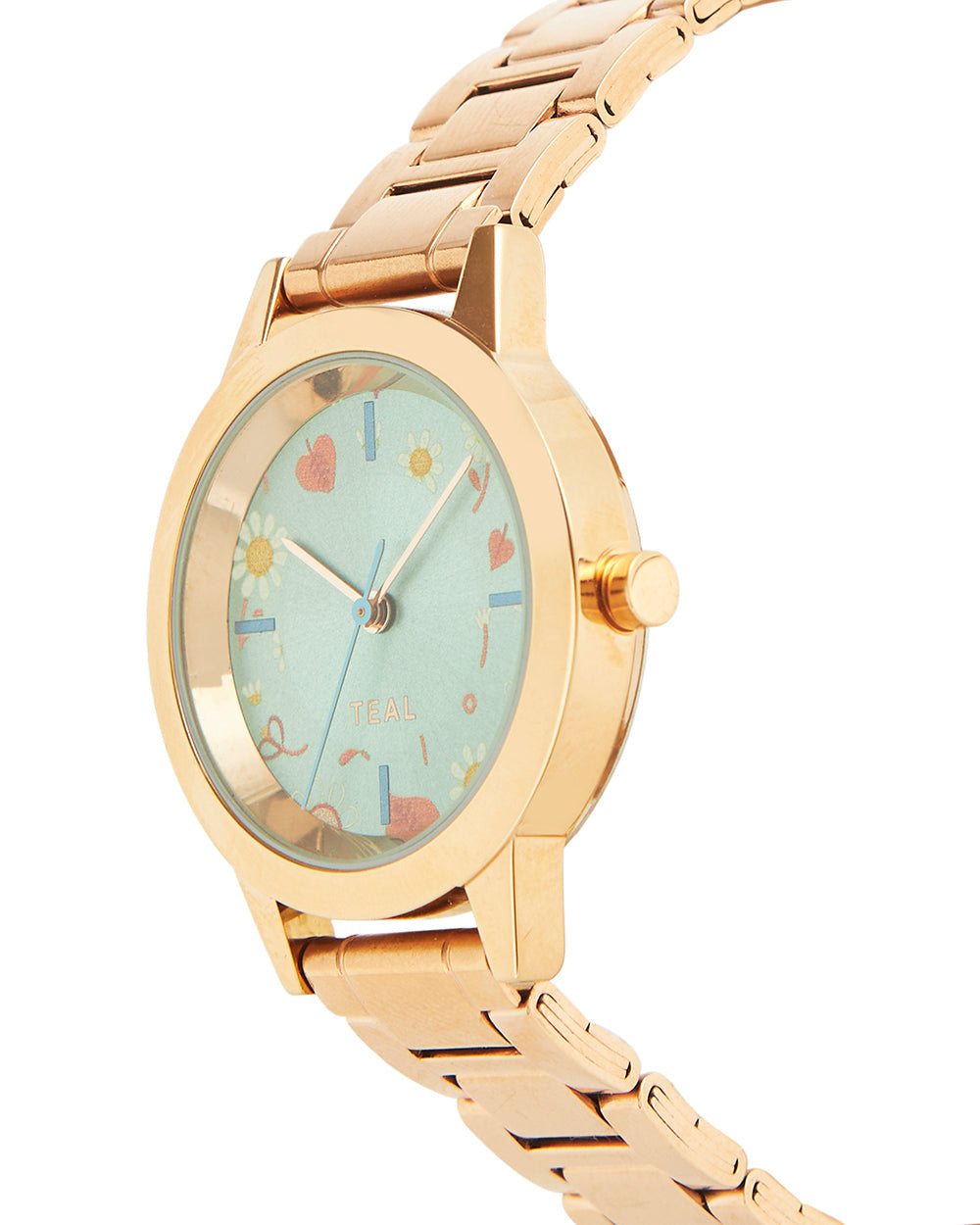 Teal by Chumbak Spring Watch | Metal  Link Strap - Rose Gold