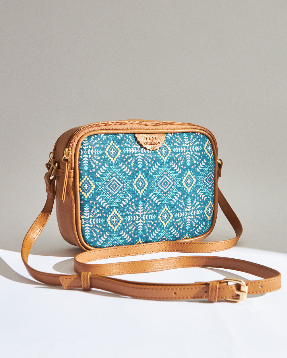 Teal by Chumbak Mexico Aztec Box Sling Bag