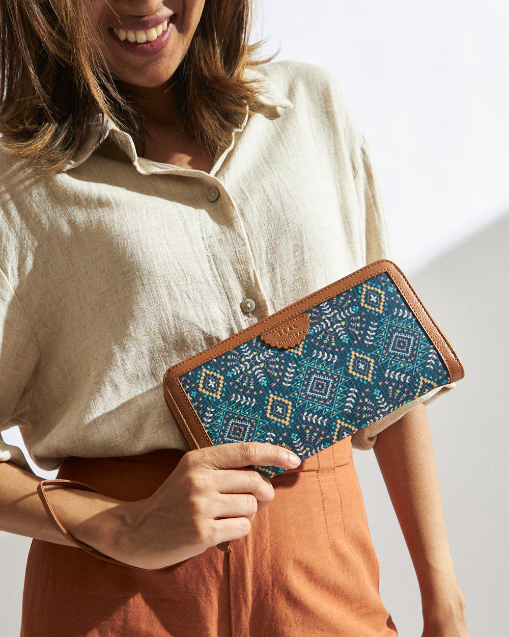 Teal by Chumbak Mexico Aztec Long Wallet