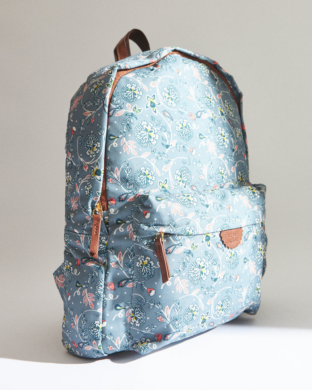 Teal by Chumbak Grey Bloom Laptop Backpack