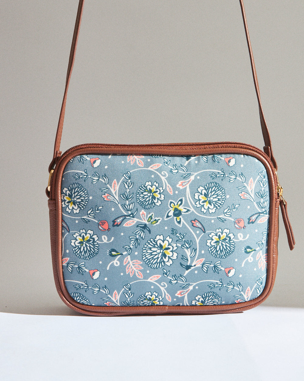 Teal by Chumbak Grey Bloom  Box Sling Bag