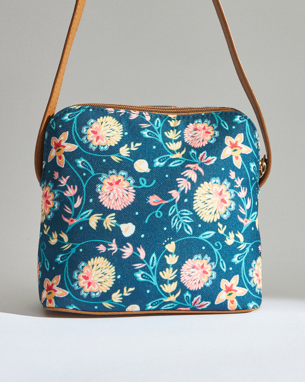 Teal by Chumbak Blue Bloom Sling Bag