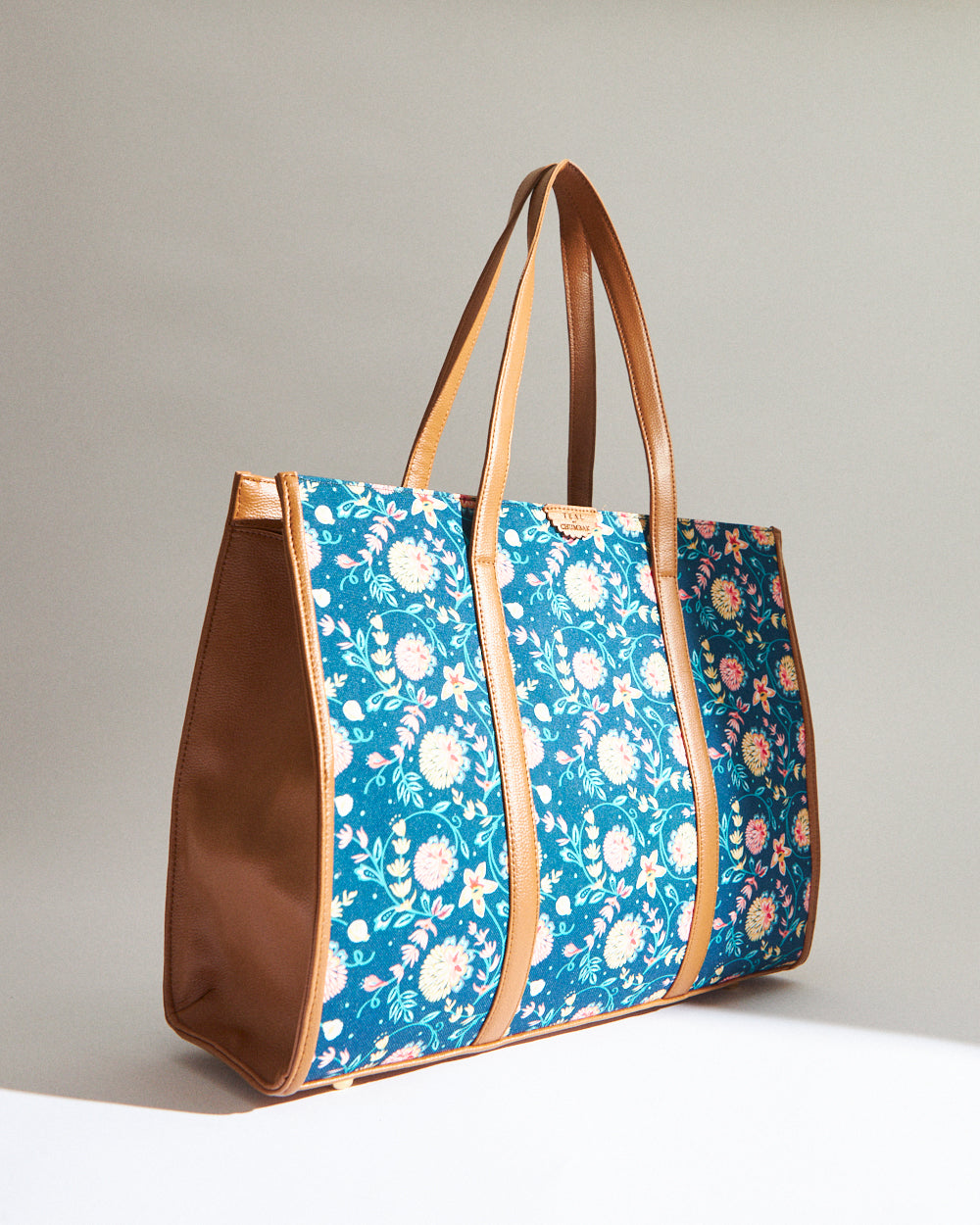 Teal by Chumbak Blue Bloom Canvas Tote