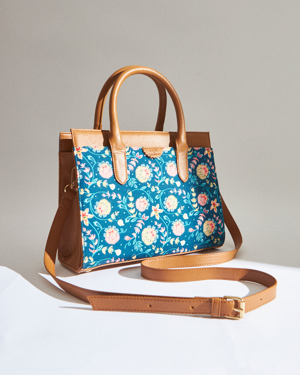 Teal by Chumbak Blue Bloom Hand Bag