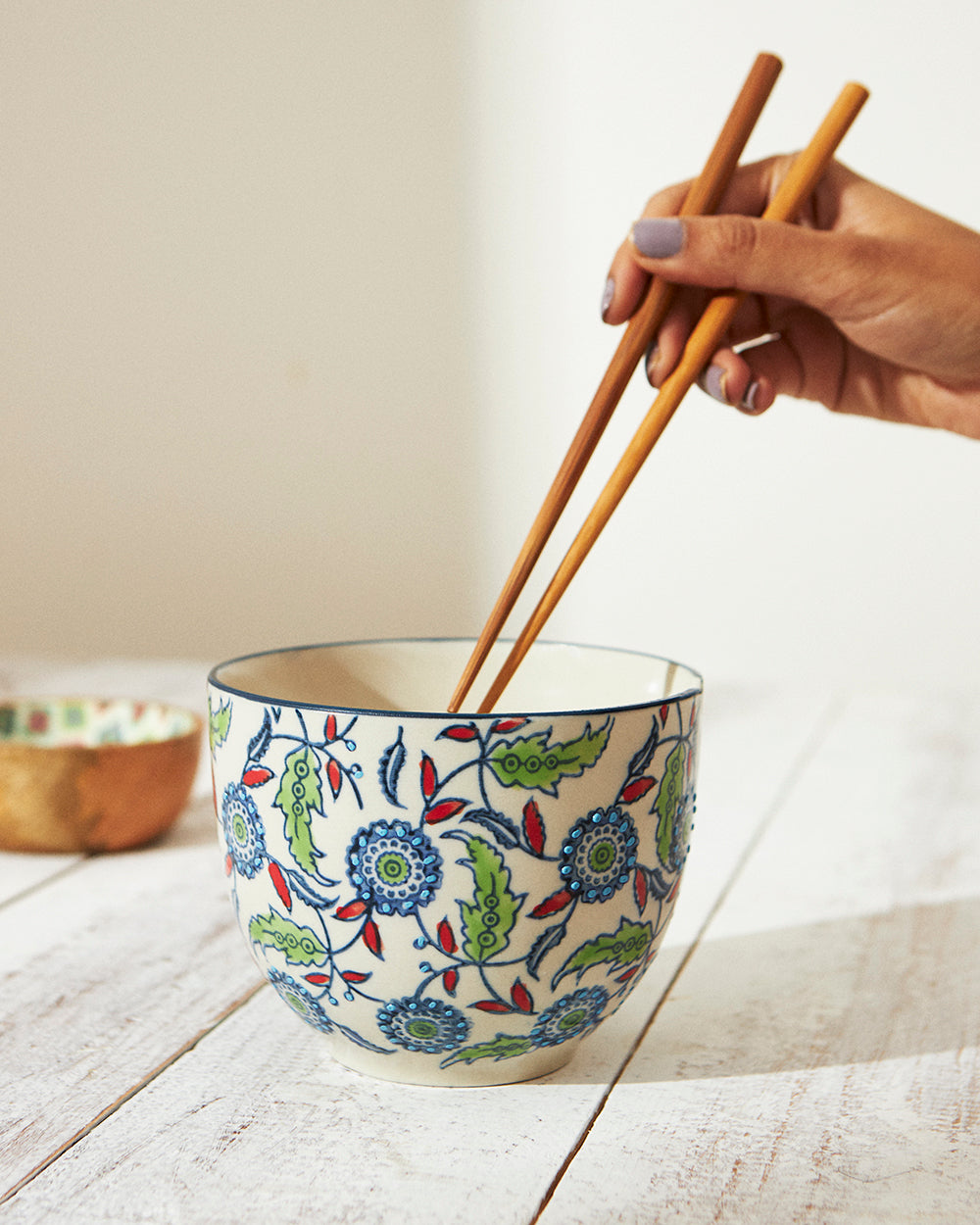 Jaipur backyard Bowl & Chopsticks Set 