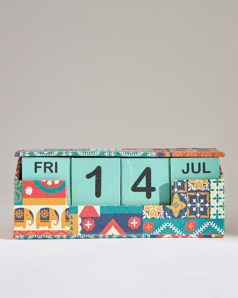 India Patchwork Desk Calendar