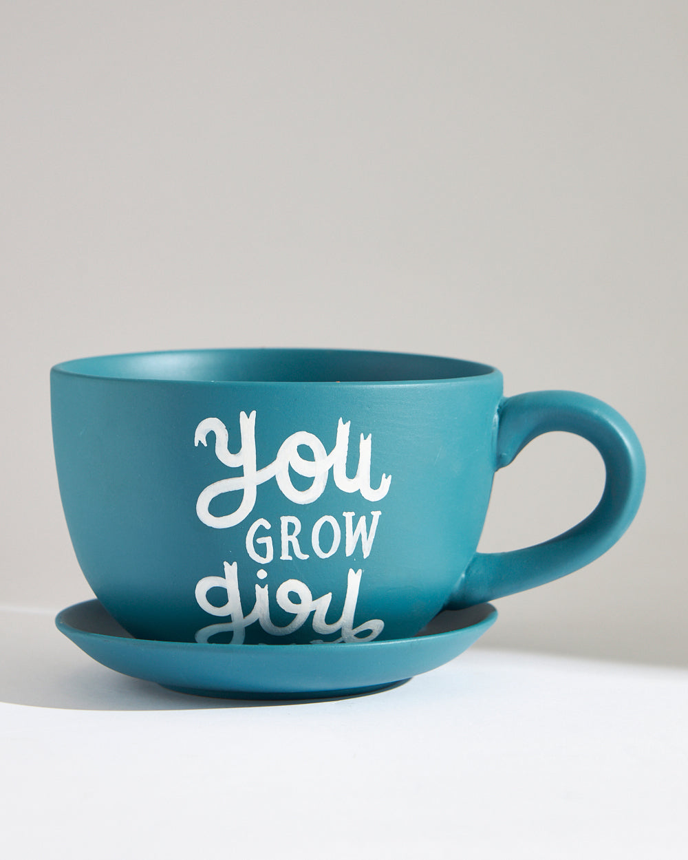 You Grow Girl  Planter - Deep Teal