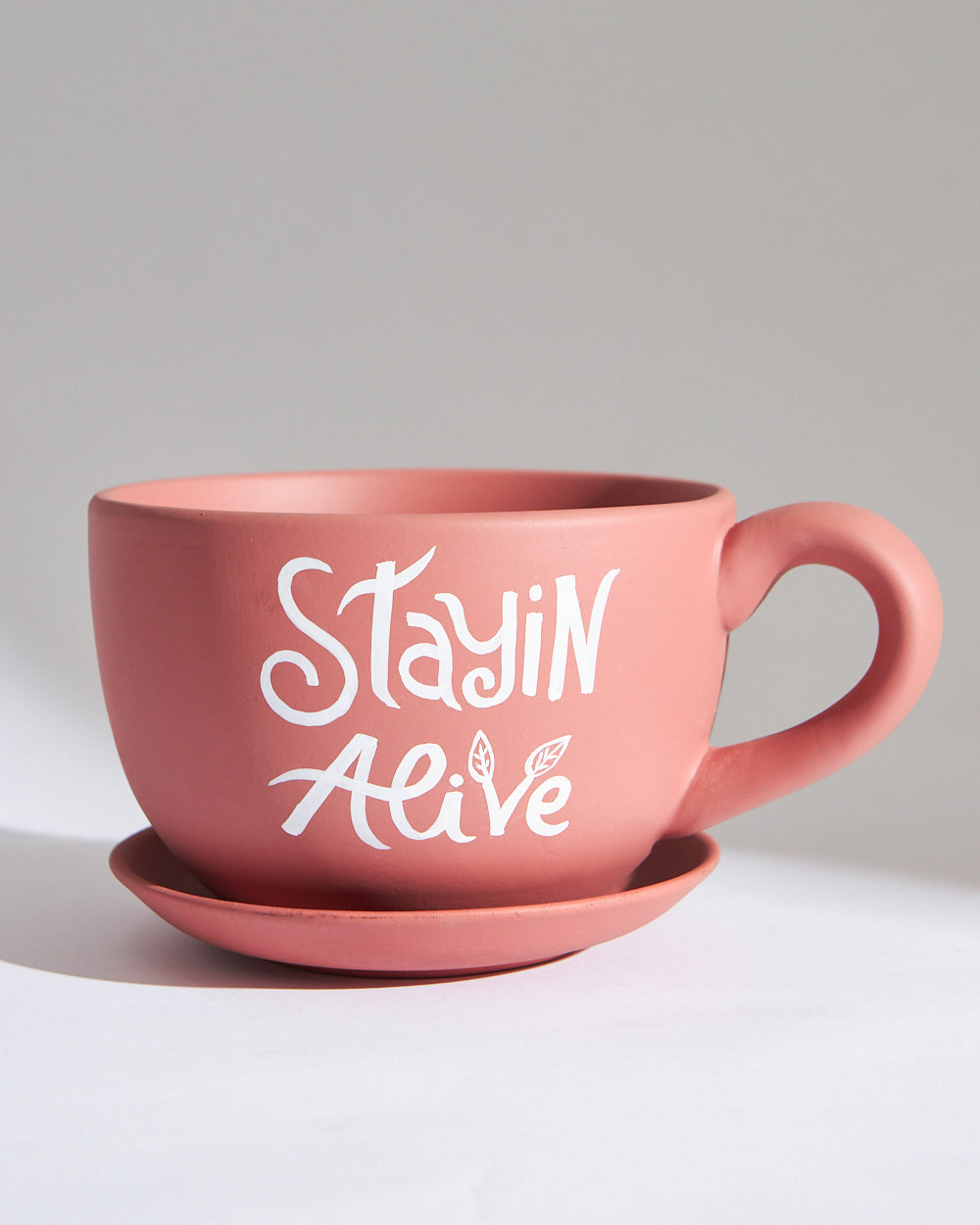 Stayin Alive  Planter - Coral