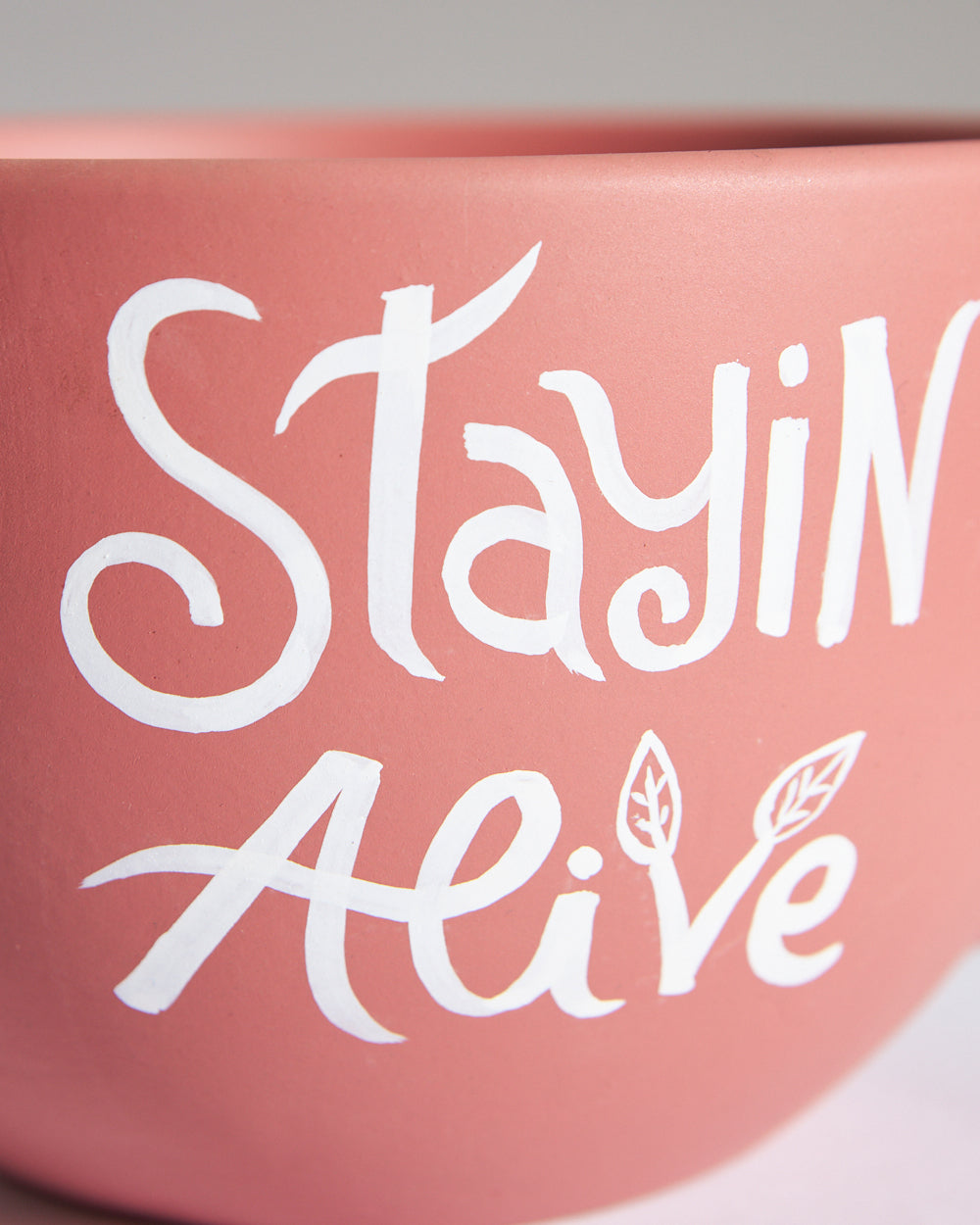 Stayin Alive  Planter - Coral