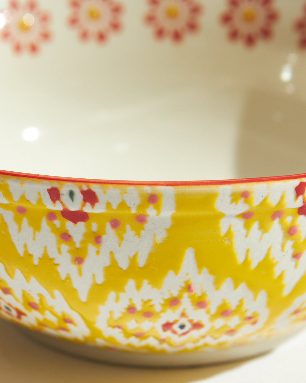 Ikat Fusion Dessert Bowl | Yellow