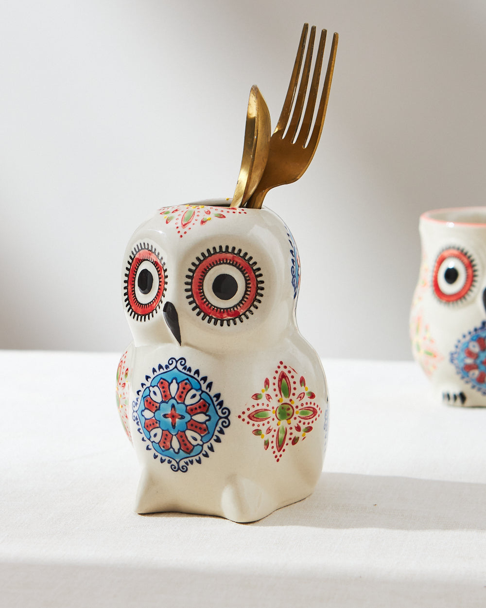 Boho Chakras Owl Vase