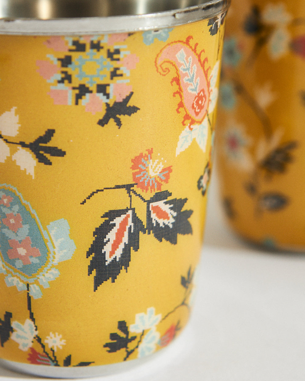 Pixel Paisley Tumbler Set Small- Yellow