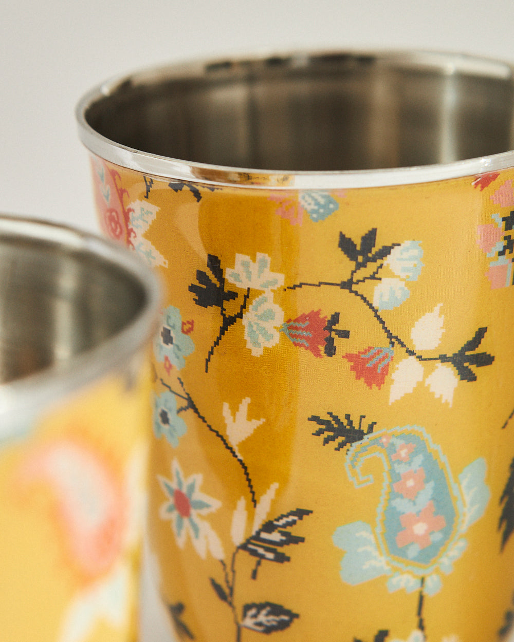 Pixel Paisley Tumbler Set Small- Yellow