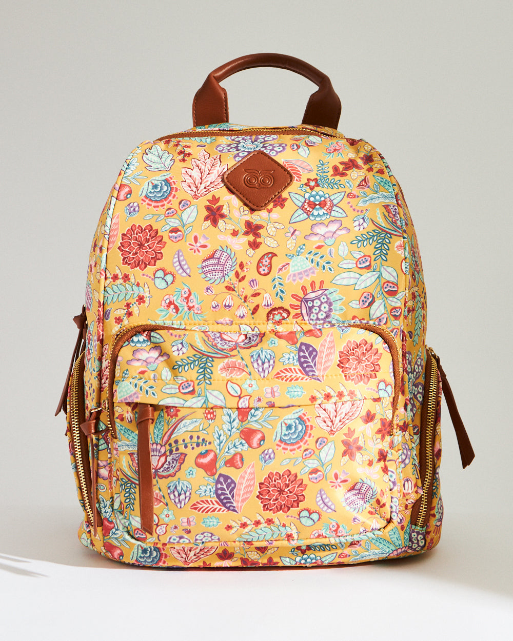 Batik Bloom Backpack, Mustard