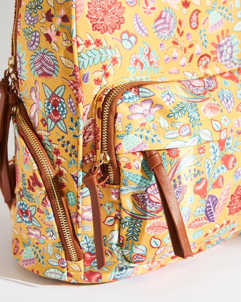 Batik Bloom Backpack, Mustard