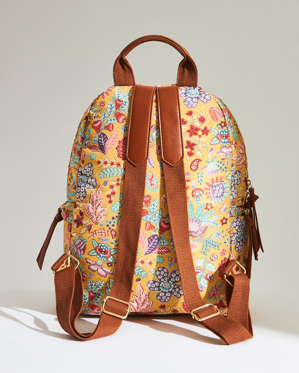 Batik Bloom Backpack, Mustard