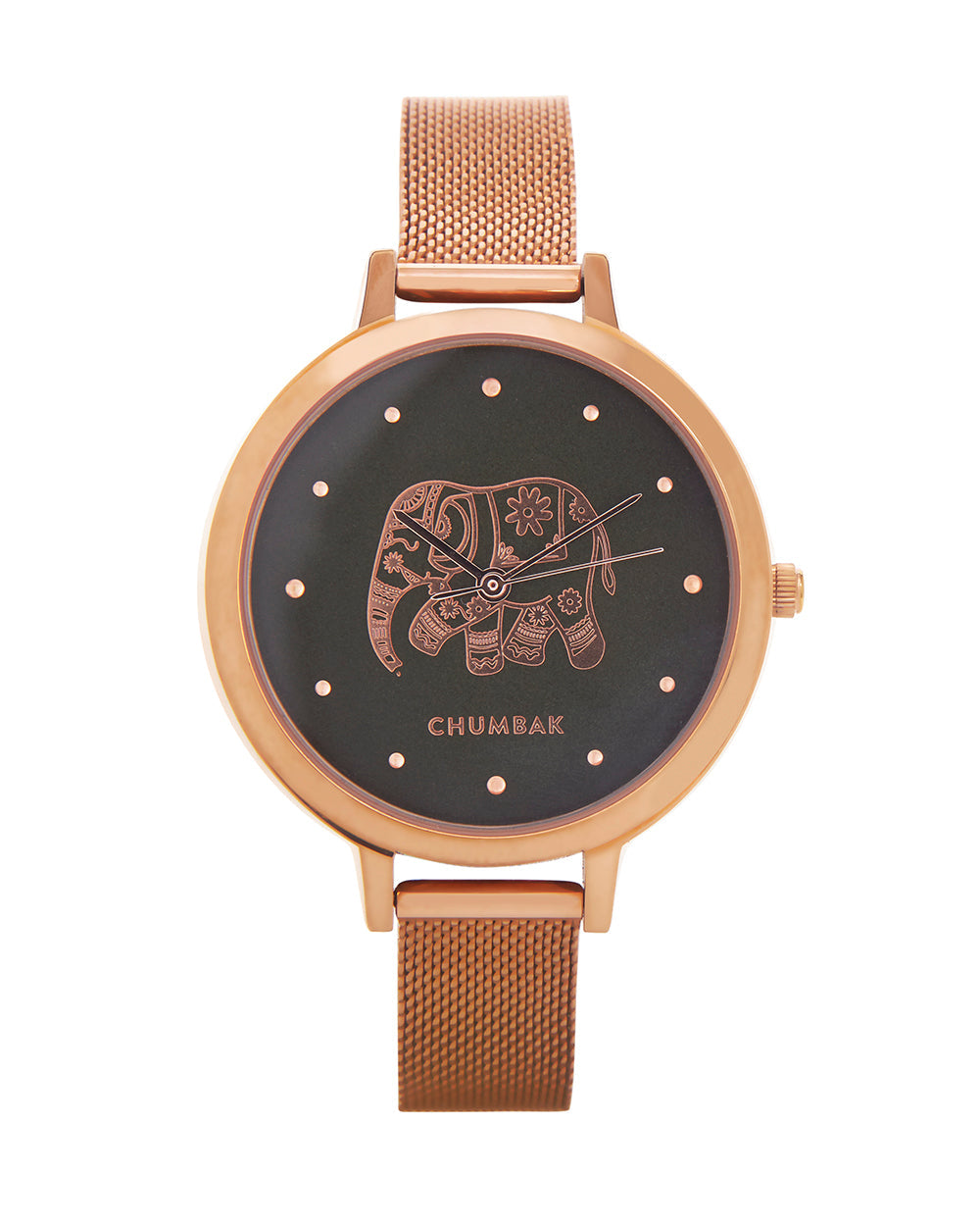 Teal by Chumbak Carnival Elephant Watch,Stainless Steel Mesh Strap