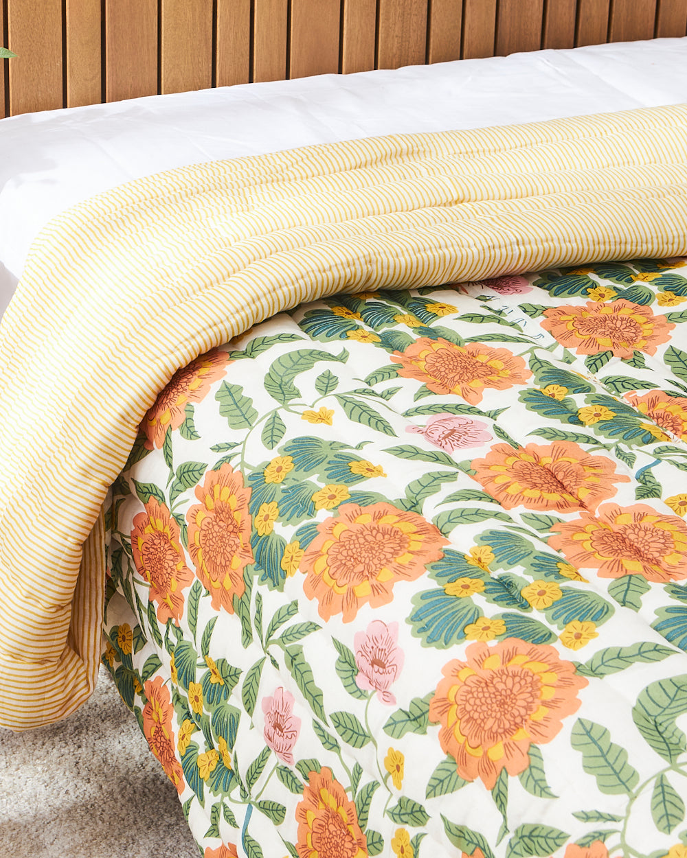 Marigold Cotton Quilt, Double