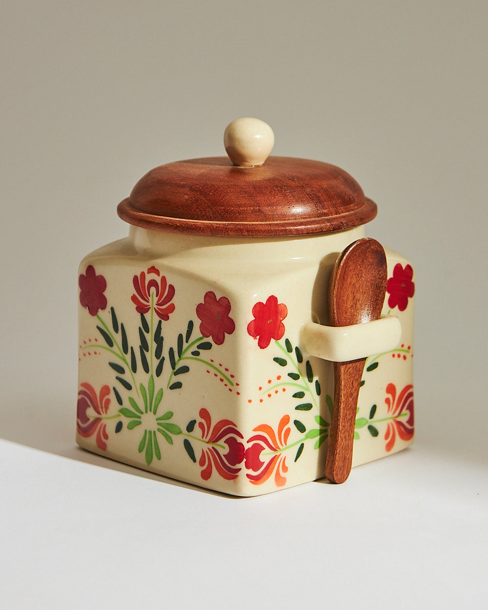 Vintage  Floral Storage Jar