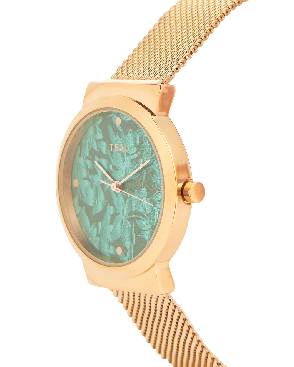 Teal by Chumbak  Jaded Watch | Metal Mesh Strap - Rose Gold