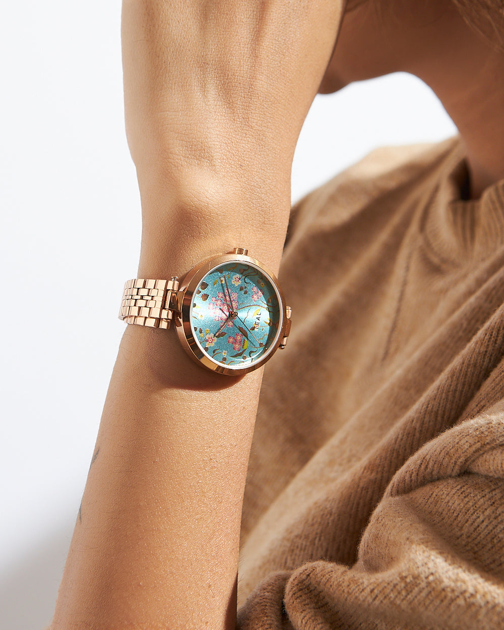 Teal by Chumbak Tropic Watch | Metal Link Strap -Teal