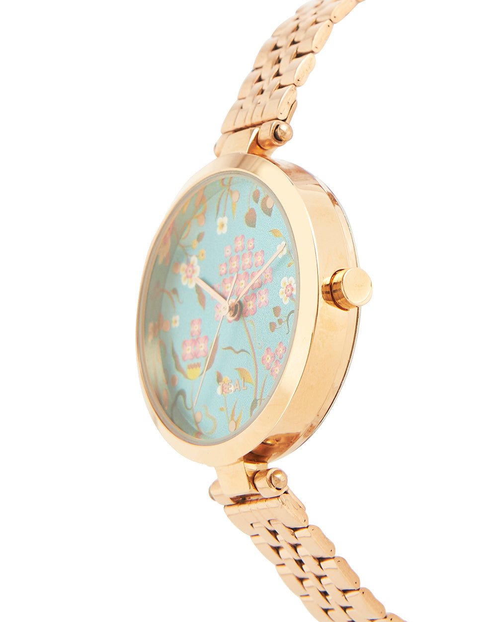 Teal by Chumbak Tropic Watch | Metal Link Strap -Teal