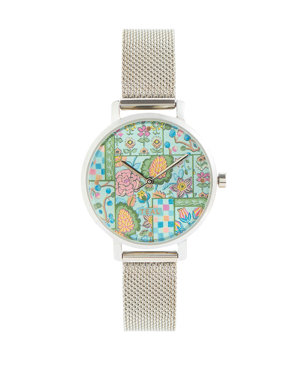 Teal by Chumbak Jungle Jumble Watch | Metal Mesh Strap -Teal