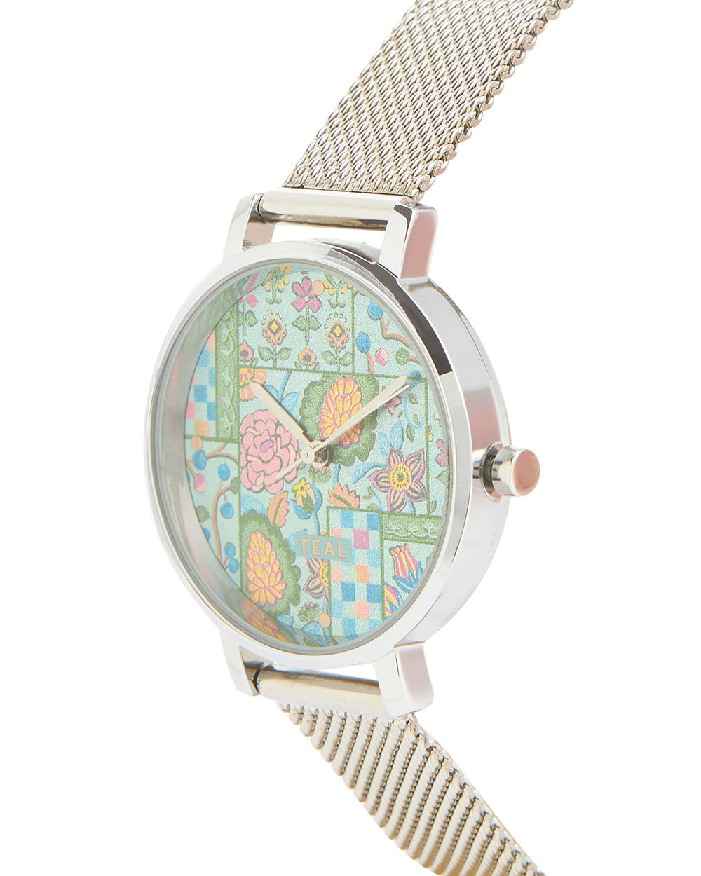 Teal by Chumbak Jungle Jumble Watch | Metal Mesh Strap -Teal